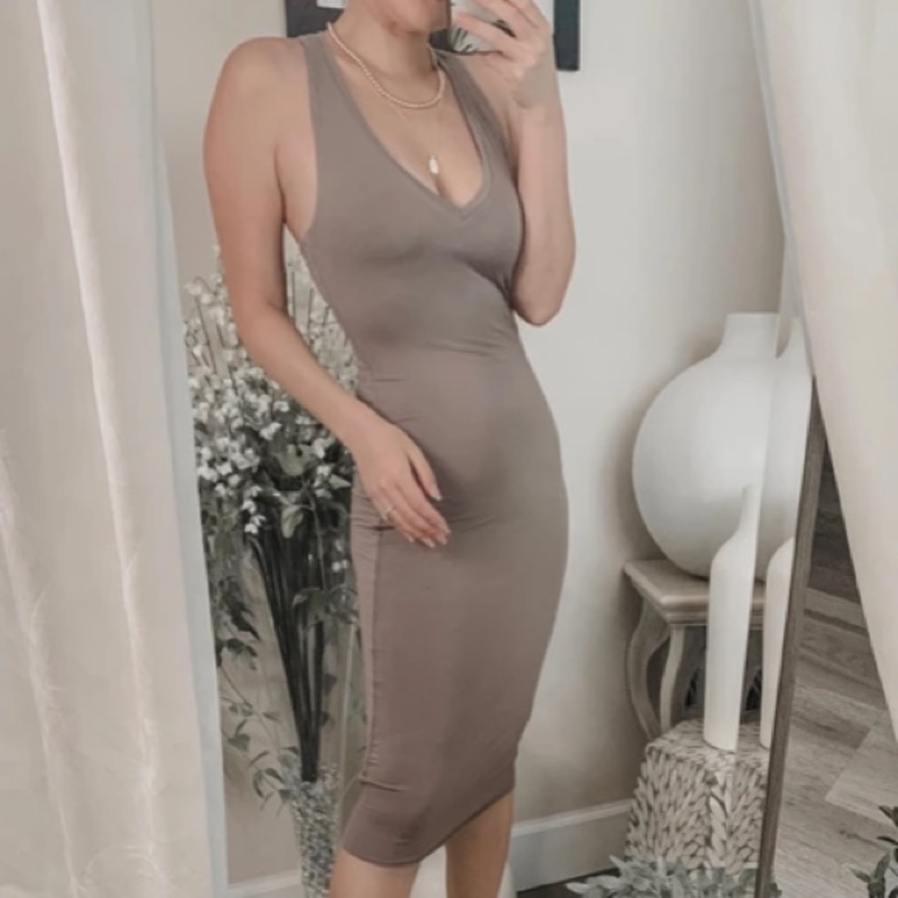 Samantha Eng V-Neck Racerback Jersey Dress